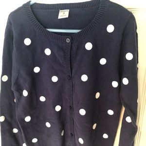 NWT- Navy and white polkadot cardigan carters sz 7